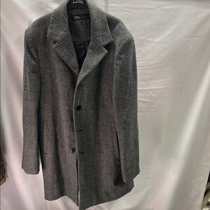 Men's Classic Gray Check Trench Coat
